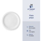 Plato Playo Porcelana Tramontina Laura 28 Cm Blanco Laura - Imagen 9