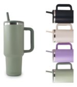 Vaso Térmico Acero Con Sorbete Y Manija Otten 1 Lt Verde Claro Lisa - Imagen 4