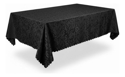D_981947-MLA96280390108_102025-O Mantel Rectangular Jacquard Poliéster Otten 4,5 X 1,6 Mts Negro - Imagen 1