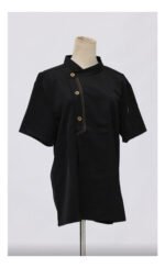 Chaqueta De Chef Para Cocina Manga Corta Unisex Otten Negro L - Imagen 5