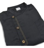 Chaqueta De Chef Para Cocina Manga Corta Unisex Otten Negro L - Imagen 6