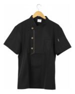 Chaqueta De Chef Para Cocina Manga Corta Unisex Otten Negro L - Imagen 2