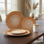 Vajilla Completa 18 Piezas Porcelana Schmidt Naranja - Imagen 3