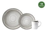 Vajilla Completa Esfera Porcelana Schmidt Gris 18 Piezas - Imagen 3