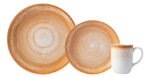 Vajilla Completa 18 Piezas Porcelana Schmidt Naranja - Imagen 2