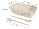 Lunchera Taper Para Vianda Comida Con Cubiertos Otten Beige - Imagen 4