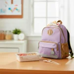 Lunchera Taper Para Vianda Comida Con Cubiertos Otten Beige - Imagen 2