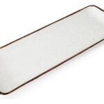 Bandeja Porcelana Rectangular Corona Artisan 36 X 14 Cm Beige