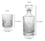 Set X 7 Piezas Para Whisky Vasos Y Licorera Otten 750 Ml Transparente - Imagen 2
