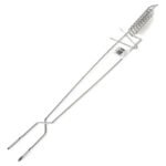 Tenedor Trinchante Parrillero Jovifel 54cm Metal Cromado Mango Plateado