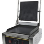 Parrilla Contacto Prensa Bajo Plana Profesional Otten 1800 W Plateado
