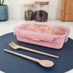 Lunchera Taper Para Vianda Comida Con Cubiertos Otten Rosa