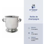Balde Hielera Champagne Acero Con Asas Acrílico Vima Plateado Lisa - Imagen 8