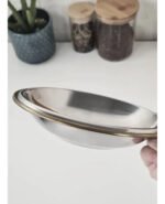 Bowl Ensaladera Acero Inoxidable Borde Bronce 18 Cm Plateado / Bronce - Imagen 4
