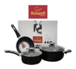 Bateria Cocina 5 Pz Roswell  Sarten Cacerolas De Teflon Negro