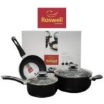 Bateria Cocina 5 Pz Roswell  Sarten Cacerolas De Teflon Negro