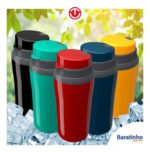 Vaso Térmico Miami De 650 Ml Con Tapa Tereré Academia Unitermi, Color Negro