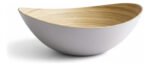 Bowl Ensaladera Irregular Bambu C/ Utensilios Carol 28x26 Cm Blanco - Imagen 4