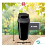 Vaso Térmico Miami De 650 Ml Con Tapa Tereré Academia Unitermi, Color Negro - Imagen 3