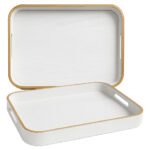 Bandeja Rectangular Desayuno P/servir Carol Madera Blanca Blanco