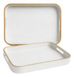 Bandeja Rectangular Desayuno P/servir Carol Madera Blanca Blanco