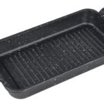 Plancha Rayada Fuente Hierro Fundido Calidad Premium 21 Cm Color Negro