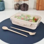 Lunchera Taper Para Vianda Comida Con Cubiertos Otten Beige