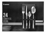Juego Set Cubiertos X 24 Piezas Viena Silver Kremer  Gris - Imagen 3
