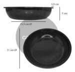Plato Hondo Metal Enlozado Lozafer 21.5cm Negro Sin Ala Negro Liso - Imagen 3