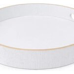 Bandeja Redonda De Desayuno Madera Carol 35 Cm Blanco