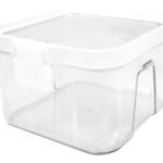 Frasco Apilable Tarro Hermetico Contenedor Acrilico 10 Cm Blanco
