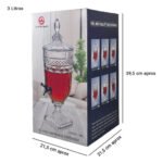 Dispenser De Bebidas Vidrio Con Canilla Otten 3 Lts Transparente - Imagen 3