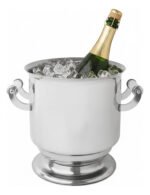 Balde Hielera Champagne Acero Con Asas Acrílico Vima Plateado Lisa