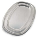 Fuente Oval Plana Acero Inoxidable Guadix 37 Cm Plateado