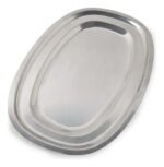 Fuente Oval Plana Acero Inoxidable Guadix 37 Cm Plateado