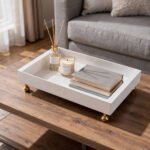 Bandeja Para Hogar Multiuso Melamina Blanca Con Patas Otten Blanco - Imagen 3