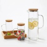 Set X 3 Jarras Vidrio Resistente Premium Tapa Bambu Otten Transparente - Imagen 6