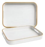Bandeja Rectangular Desayuno P/servir Madera Blanca Carol Blanco