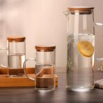 Set X 3 Jarras Vidrio Resistente Premium Tapa Bambu Otten Transparente - Imagen 4