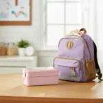 Lunchera Taper Doble Para Vianda Comida Con Cubiertos Otten Rosa - Imagen 2
