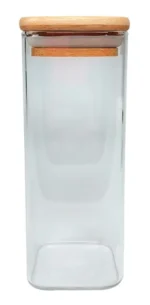 Frasco Tarro De Vidrio Con Tapa De Bambú 8 X 20 Cm  Transparente - Imagen 5