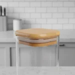 Frasco Tarro De Vidrio Con Tapa De Bambú 8 X 20 Cm  Transparente - Imagen 6