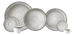 Juego De Vajilla X 42pzs Porcelana Schmidt Esfera Color Gris Esfera