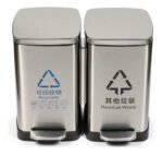 Tacho Contenedor Basura Doble Acero Con Pedal Otten 18 Lts Plateado - Imagen 3