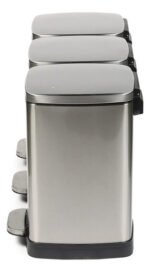 Tacho Contenedor Basura Triple Acero Con Pedal Otten 27 Lts Plateado - Imagen 9