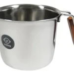 Jarro Hervidor De Acero Inoxidable Vima 11 Cm Mango Madera Plateado