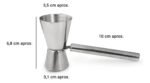 Medidor De Whisky Doble Acero Inoxidable Con Manija Plateado - Imagen 2