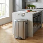 Tacho Contenedor Basura Doble Acero Con Pedal Otten 40 Lts Plateado - Imagen 3