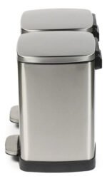 Tacho Contenedor Basura Doble Acero Con Pedal Otten 18 Lts Plateado - Imagen 5