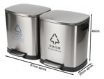 Tacho Contenedor Basura Doble Acero Con Pedal Otten Plateado - Imagen 2